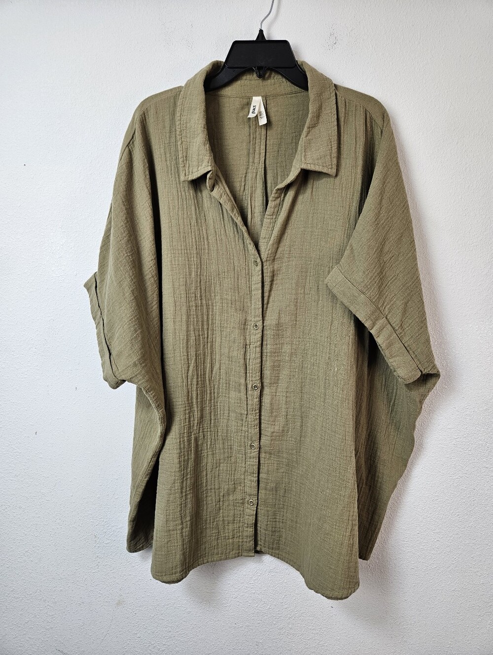 Pact Organic Cotton Coastal Double Gauze Oversized Short Sleeve Shirt XL/XXL